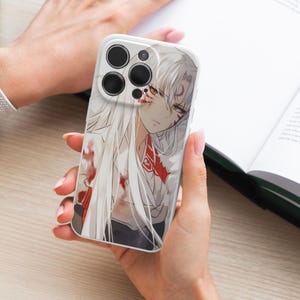 Custodia per telefono con ragazza anime, custodia per telefono Sesshomaru, per iPhone 16 E 15 14 13 12Pro Max, Samsung S23 S24 FE S21 S22 S25 Ultra Note20