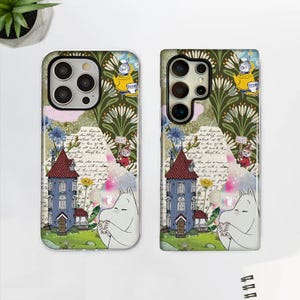 Moomins Handyhülle passend für iPhone 16e 15 14 13 Pro 12 Xs 7 SE, Moominvalley Handyhülle passend für Samsung S25+ A26 A36 A56 S24 S23 S22 S21 FE S20 A72