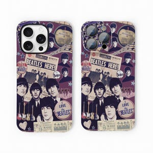 Die Beatles-Sgt. Pepper's Lonely Hearts Club Band Handyhülle iPhone 14 13 12 Pro Max Mini Xs Xr Hülle, 60er Jahre Stilpfirsich Rock Band Cover