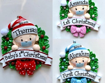 personalized baby's first christmas ornament 2020