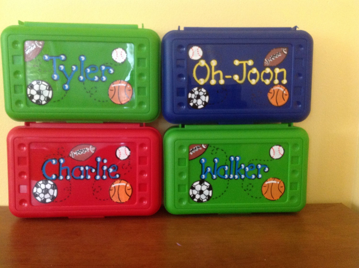 Personalized Sports pencil case art case crayon box Etsy