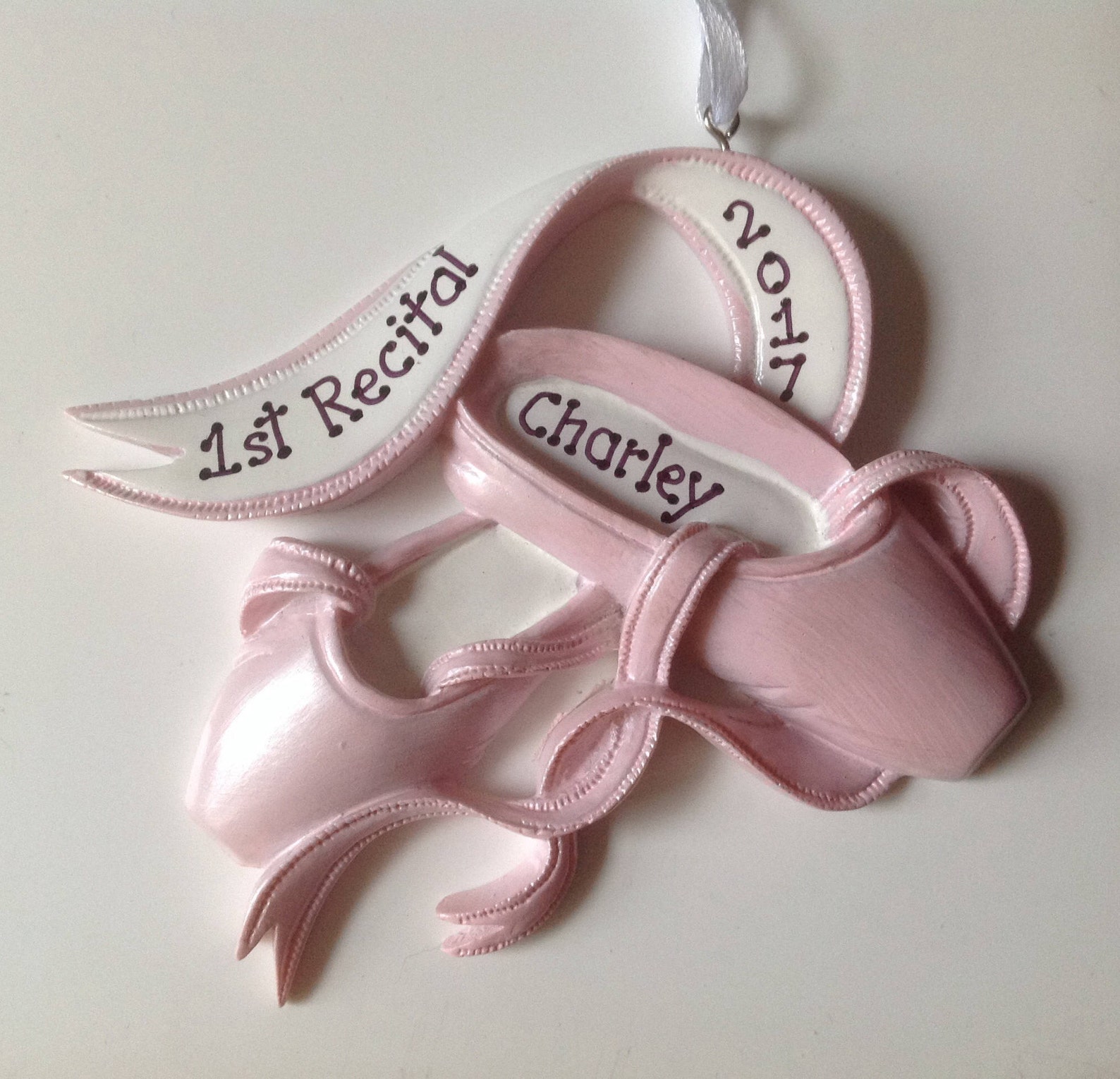 personalized dance / recital christmas ornaments- ballet shoes- great gift for the dancers and the teachers.