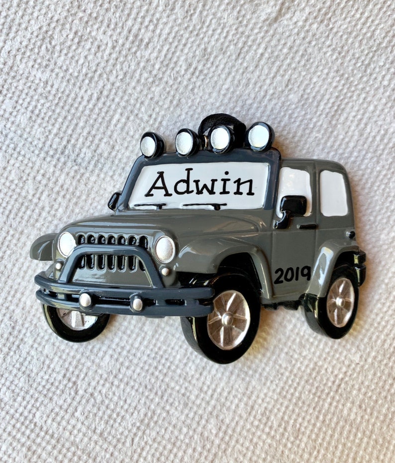 Grey Gray Jeep 4X4 Personalized Christmas Ornament Ornament Etsy