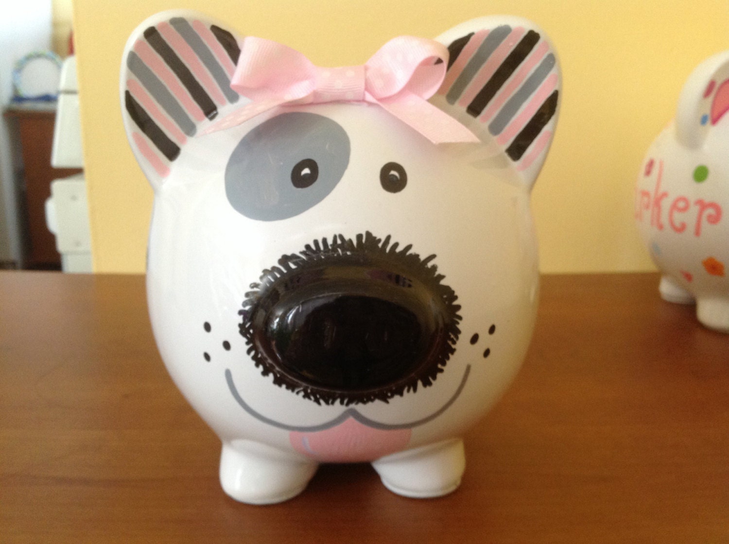 Personalized Large Piggy Bank Puppy Dog paw prints for girls Etsy