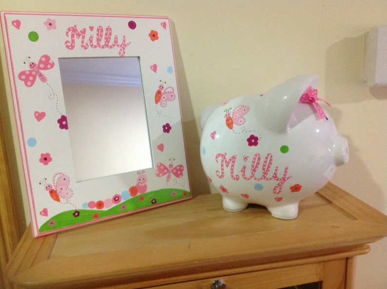 Personalized Picture Frame Mirror And Large Piggy Bank Image 0