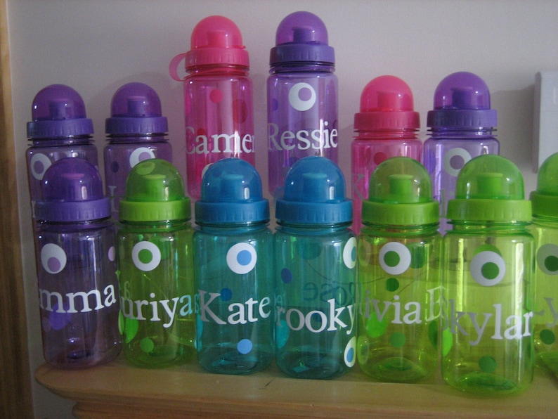 Personalized Polka Dots Kids Water Bottle Party Favor Etsy