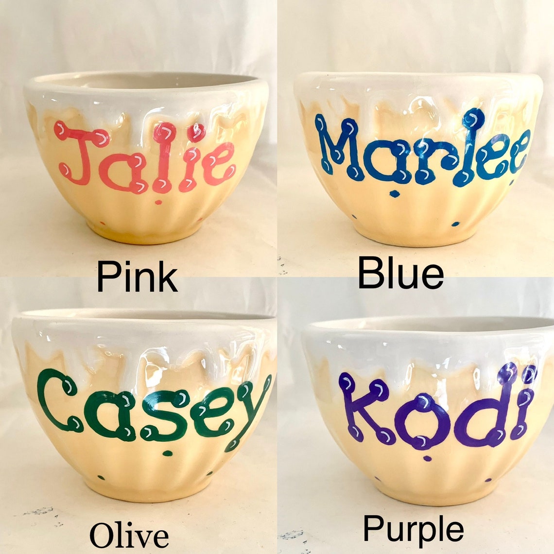 Personalized Ceramic Ice Cream Bowl Cup Kids Party Etsy