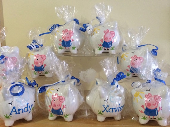 Personalized Peppa Pig Party Favor Piggy Banks 1st Birthday Etsy