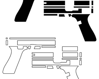 Glock 17 Gen 3 GUN Blank Template File for Laser Engraving EZCad 2 and Lightburn CNC Router
