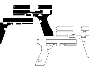 Glock 17 gen 5 GUN Blank Template File for Laser Engraving EZCad 2 and Lightburn CNC Router