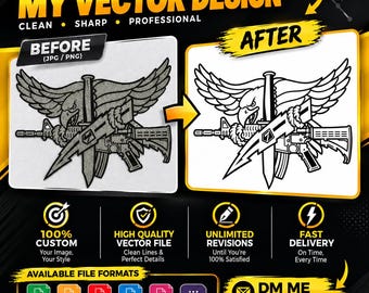 Custom Orders for Image Recreation & Vector Conversion | SVG, DXF, AI, EPs And More