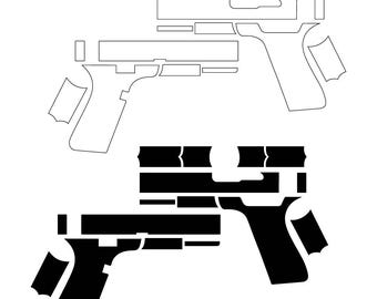 GLOCK 17 GUN Blank Template File for Laser Engraving EZCad 2 and Lightburn CNC Router