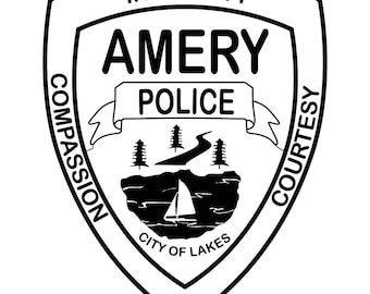 Wisconsin WI Amery Police Nice Shoulder Patch Sheriff Vector File for Laser Cutting Engraving, CNC Router, Cricut, Digital Cutting File