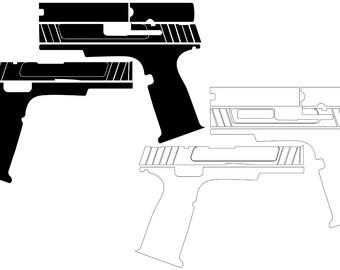 S&W SD40 VE GUN Blank Template File for  Laser Engraving EZCad 2 and Lightburn CNC Router