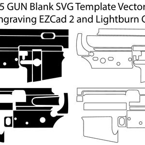AR-15 Leeg sjabloonbestand voor lasergravure EZCad 2 en Lightburn CNC-router