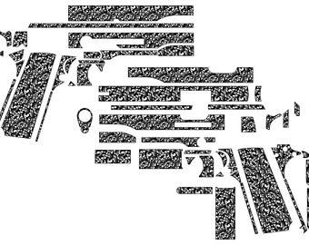 Colt Government 1911 GUN Scroll Pattern vector ,laser Engraving Svg Template File for Laser Engraving