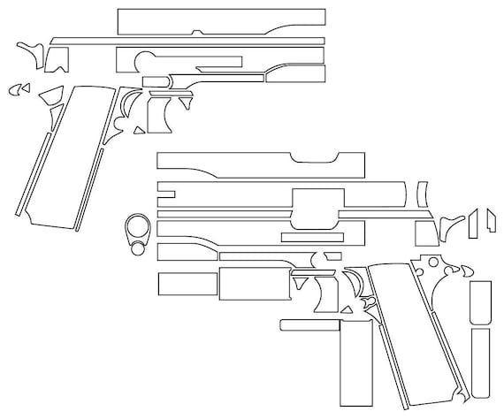 Colt Government 1911 GUN Blank Template File for Laser Engraving