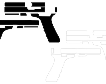 Glock 19 gen 5 GUN Blank Template File for Laser Engraving EZCad 2 and Lightburn CNC Router