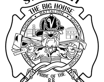 Vacaville Fire Station 71 in the downtown area logo vector file for laser cutting engraving, cnc router, cricut, digital cutting file