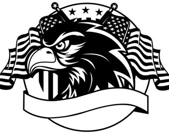 American eagle head vector file for laser cutting engraving, cnc router, cricut, digital cutting file