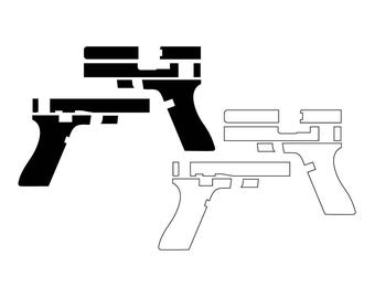 GLOCK 13 Gen 3 GUN Blank Template File for Laser Engraving EZCad 2 and Lightburn CNC Router