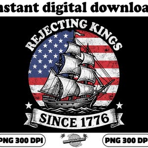 No Kings In America Since 1776 Digital Download Png File, No Kings In America Printable Protest Png, Anti Trump Png, Since 1776 Sing Poster