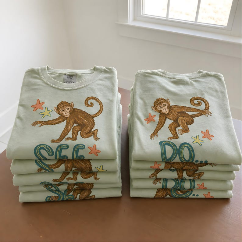 Monkey See PNG, Monkey Do PNG,Trending PNG, Boy Png, Catch Phrase Png, Mommy and Me Png, Twins Png, Boutique Png, Viral Png