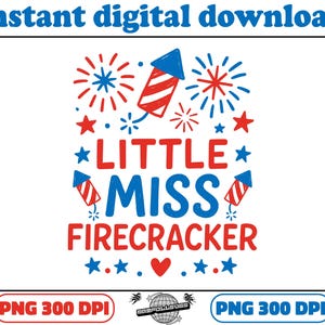 Little Miss Firecracker Png, 4th July Png Kids Toddler, Little Mister Firecracker png, American Girl Boy Png, Kid Shirt png, American Girl