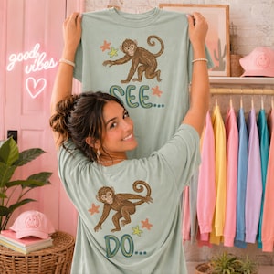 Monkey See PNG, Monkey Do PNG,Trending PNG, Boy Png, Catch Phrase Png, Mommy and Me Png, Twins Png, Boutique Png, Viral Png