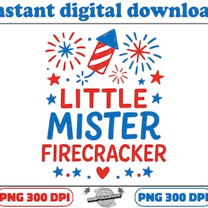 Little Miss Firecracker Png, 4th July Png Kids Toddler, Little Mister Firecracker png, American Girl Boy Png, Kid Shirt png, American Girl