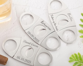Cortador de charutos personalizado com gravação, cortador de charutos com nome, estojo de viagem para charutos, presente para festa de casamento, presente de aniversário, presente para ele, presente para homem