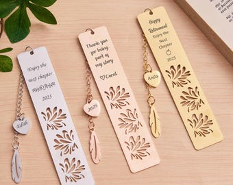 Marcapáginas metálico personalizado, regalo de jubilación, marcapáginas personalizados, ideas de regalo de jubilación para compañeros de trabajo, regalos para mujeres, regalo para amantes de los libros