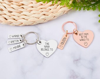 Custom Kids Names Keychain for Mommy,Family Keychain With Names,This Mummy Belongs To Keyring,New Mummy Gift,Mother's Day Gift,Gift for Her