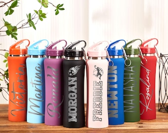 Personalisierte Sportwasserflasche, gravierte Namenswasserflasche, Warmhalteflasche, Edelstahlflasche, Kaltwasserflasche für Groomsmen