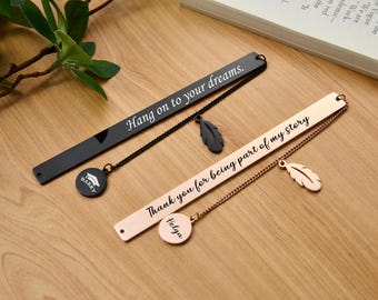 Personalised Bookmark,Metal Bookmark,Custom Name Bookmark,Quote Bookmark,Initials Steel Bookmark,Thank you Gift,Teacher Gift,Graduation Gift