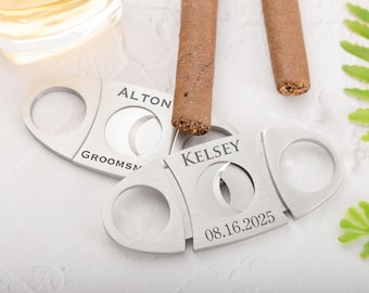 Personalized Cigar Cutter Double Guillotine Blade,Engraved Cigar Cutter,Name Cigar Cutter,Bachelor Party Gift,Birthday Gift,Gift for Him