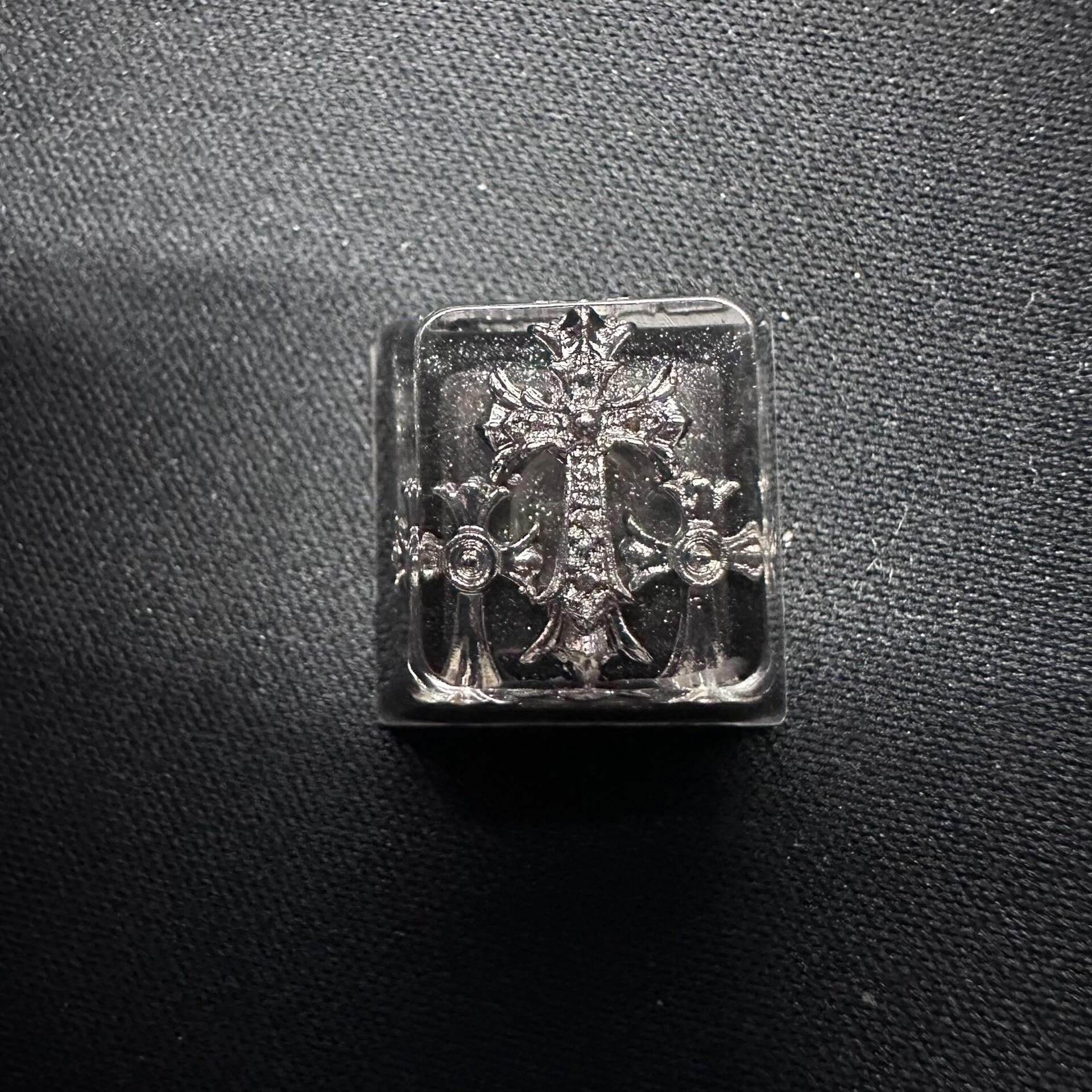 Handcrafted Transparent Resin Keycap With Silver Gothic Cross, Custom ...