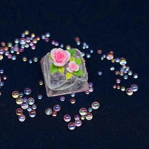 Handmade Artisan Keycap with Pink Roses Floral Resin Design Cute Kawaii Keycap for Cherry MX Custom Keyboard Gift for Her Gamers