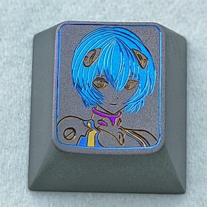 Titanium Alloy Keycap Anime Girl Design R4 1U Anodized Metal Keycap for Cherry MX Custom CNC Engraved Artisan Keycap Gamer Gift