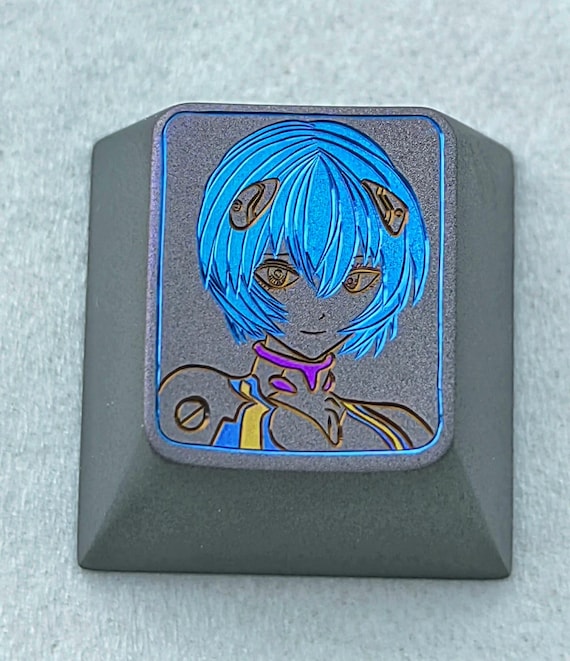Titanium Alloy Keycap Anime Girl Design R4 1U Anodized Metal Titanium Alloy Keycap Anime Girl Design R4 1U Anodized Metal