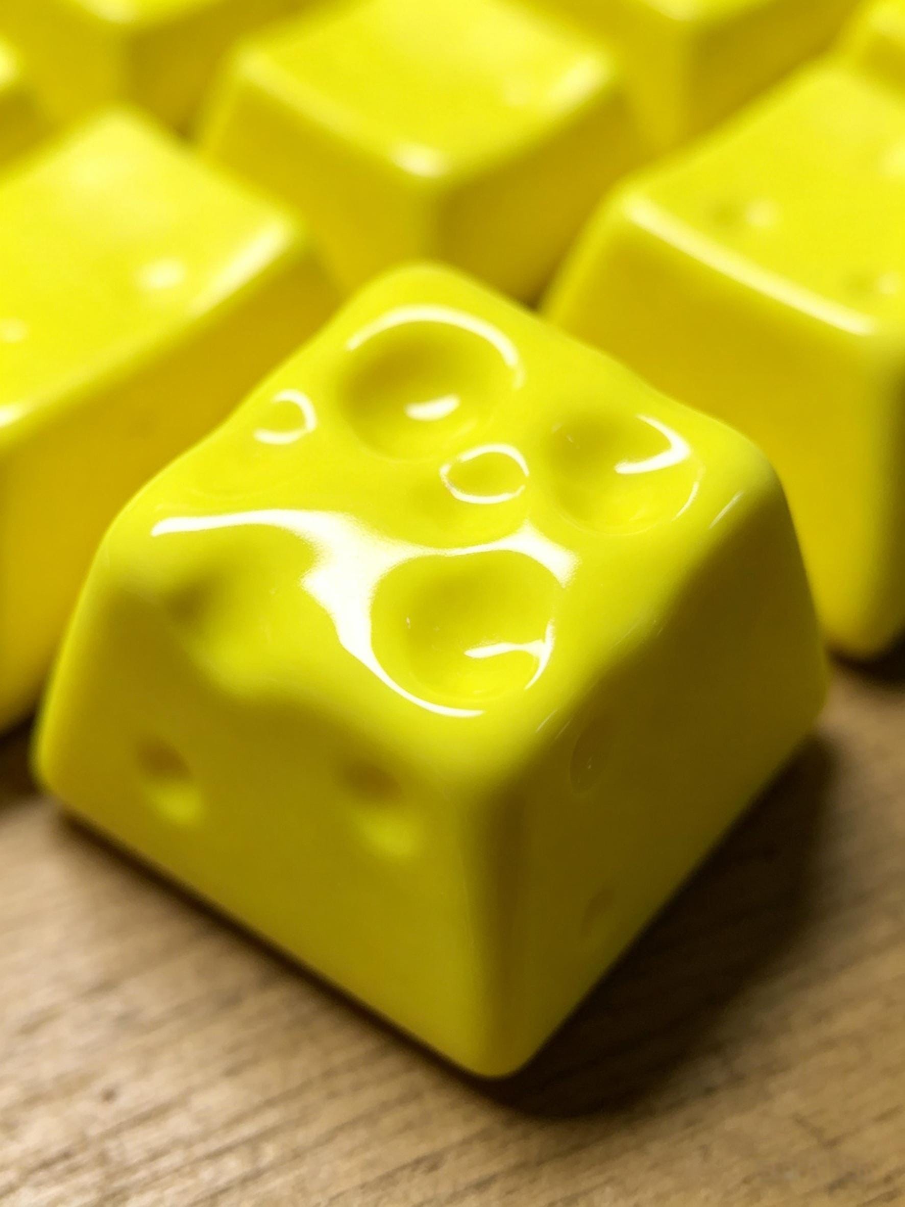 Rounded Ceramic Keycaps Ceramic Cheese Keycaps Set Yellow Artisan Caps for Mechanical Keyboard ...