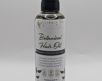 Botanical Hair and Scalp Oil | Jamaican Black Castor Oil and Herbal Infusion | Nourishing Oil for Dry Hair, Scalp & Length Retention | 4 oz