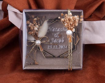 Custom Wedding Gift Magnet, Engagement Party Favors, Personalized Plexiglass Magnet