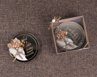 Unique Wedding Favors, Personalized Wedding Magnet, Custom Engagement Keepsake