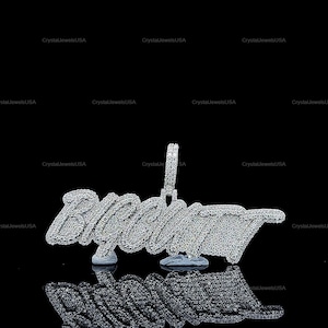 Pingente de Hip Hop com Número Personalizado, Personalize Sua Letra da Sorte, Pingente de Número de Hip Hop Masculino, Pingente de Moissanite, Joias de Hip Hop Ice Out