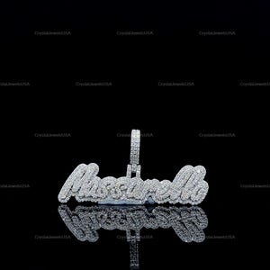 Pingente de número personalizado de hip hop, personalize sua letra da sorte, pingente de número de hip hop masculino, pingente de moissanita, joias de hip hop Ice Out