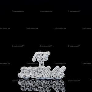 Pingente de Hip Hop com Número Personalizado, Personalize Sua Letra da Sorte, Pingente de Número de Hip Hop Masculino, Pingente de Moissanite, Joias de Hip Hop Ice Out