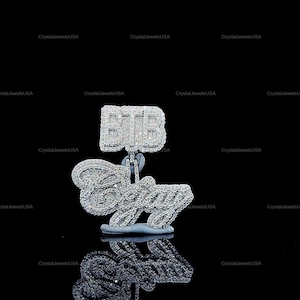 Pingente de Hip Hop com Letra Personalizada, Personalize Sua Letra da Sorte, Pingente de Nome de Hip Hop Masculino, Pingente de Moissanite, Joias de Hip Hop Ice Out