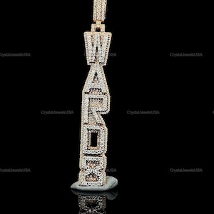 Custom Fully Iced Letter Pendant Round Moissanite Pendant Initial Letter Pendant Rapper&#39;s Hip Hop Jewelry Iced Pendant For Men