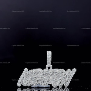Pingente de Hip Hop com Número Personalizado, Personalize Sua Letra da Sorte, Pingente de Número de Hip Hop Masculino, Pingente de Moissanite, Joias de Hip Hop Ice Out